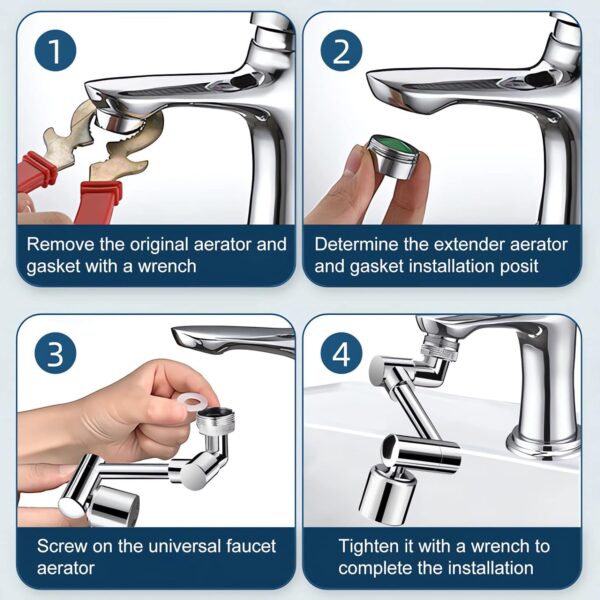 1080 Degree Rotating Multifunctional Water Tap Extender 4