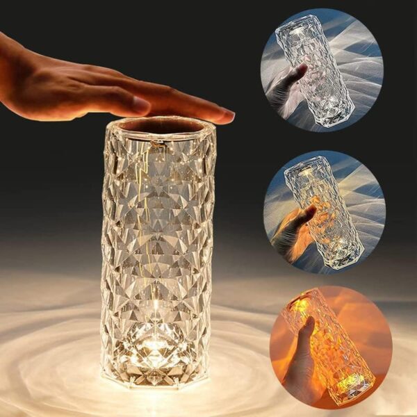 16 Colors Changing Rose Crystal Diamond Table Lamp