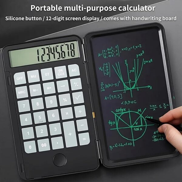 2 in 1 Calculator with Erasable LCD Writing Pad