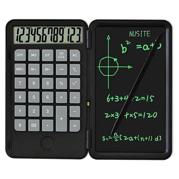 2 in 1 Calculator with Erasable LCD Writing Pad