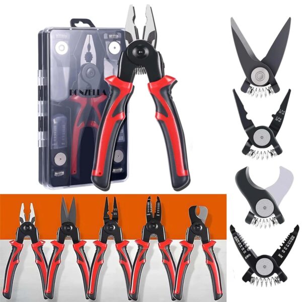 5 in 1 multifunctional Pliers Tool Kit With 5 Interchangeable Heads