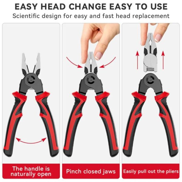 5 in 1 multifunctional Pliers Tool Kit With 5 Interchangeable Heads