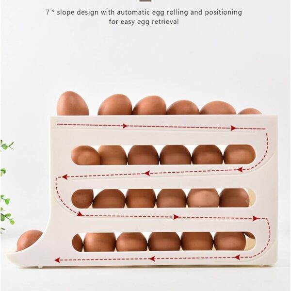 4 Layer Egg Holder For Refrigerator, Rolling Egg Dispenser