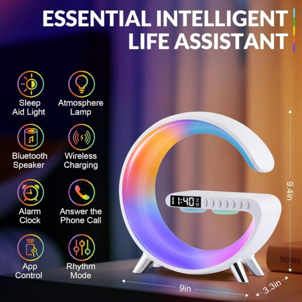 6 in 1 Wireless Charging Night Light with Bluetooth Speaker