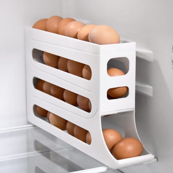 4 Layer Egg Holder For Refrigerator, Rolling Egg Dispenser