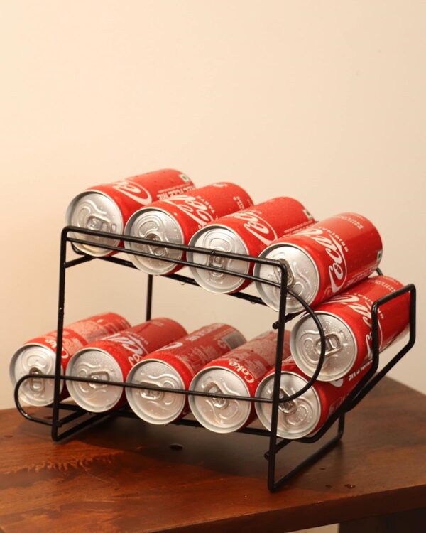 Auto Rolling 2 Layer Soda Can Dispenser Organizer for Refrigerator