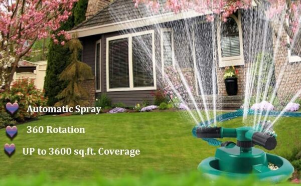 Automatic 360 Degree Rotating Adjustable 3 Arm Water Sprinkler 2