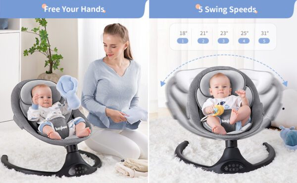 Automatic Electric Baby Swing Cradle with Mosquito Net