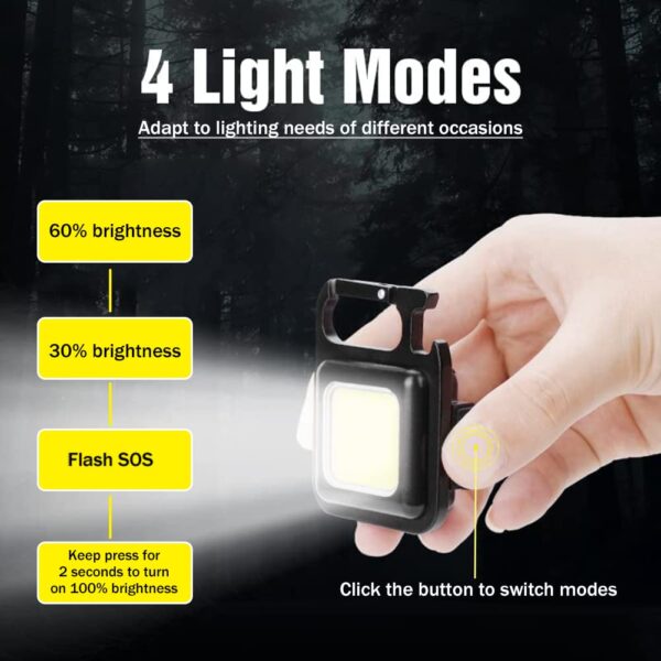 COB Keychain Rechargeable Led Small Flashlight 500 Lumens