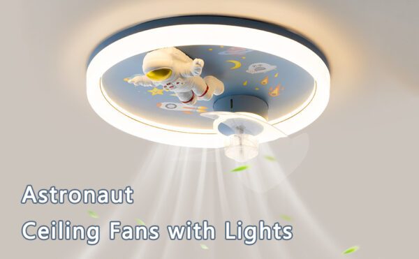 Children's Room Ceiling Fans with Lights, Flush Mount Ceiling Lamp