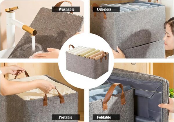 Collapsible Fabric Storage Cubes Organizer with Handles