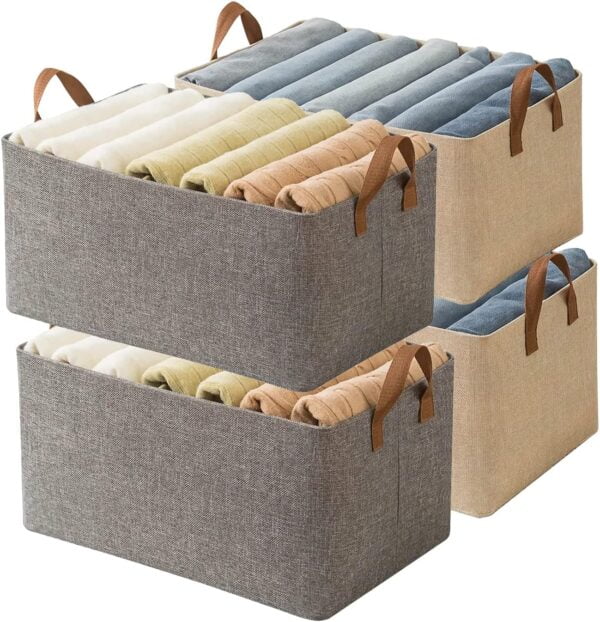 Collapsible Fabric Storage Cubes Organizer with Handles