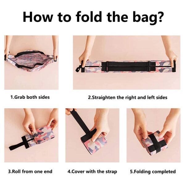 Folding Supermarket Shopping Bag with Zipper