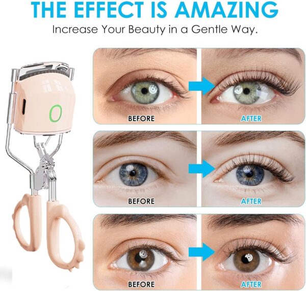 Heated Eyelash Curler, Rechargeable Electric Eyelash Curler for Women