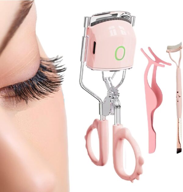 Heated Eyelash Curler, Rechargeable Electric Eyelash Curler for Women