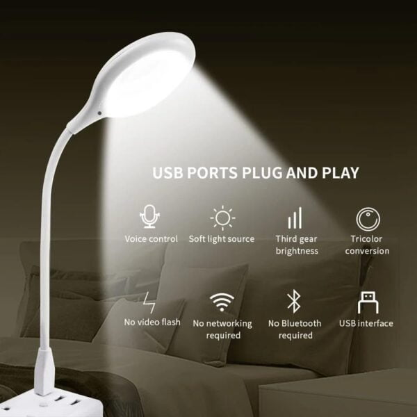 Intelligent Voice Control USB Lamp with 3 Color LED Light