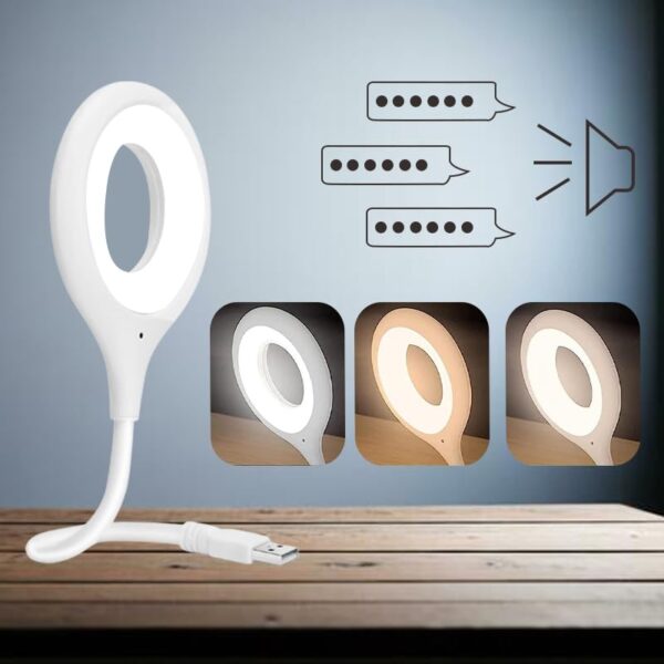 Intelligent Voice Control USB Lamp with 3 Color LED Light