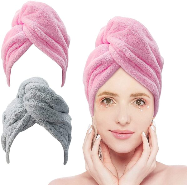 Microfiber 500 GSM Women Hair Wrap Bath Towel. Super Absorbent & Quick Dry