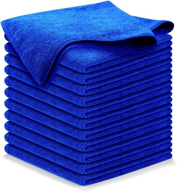 Microfiber Cleaning Cloths. Non-Abrasive, Reusable and Washable