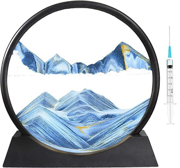 Moving Sand Art Picture, Glass Liquid Painting 3D Natural Landscape showpieces