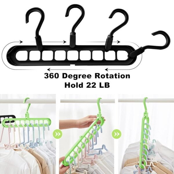 Multifunction Closet Organizer Magic Space Saving Hangers with 9 Holes 2