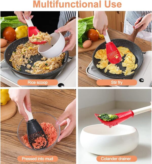 Multifunctional Kitchen Cooking Spoon, Skimmer Scoop Colander Strainer