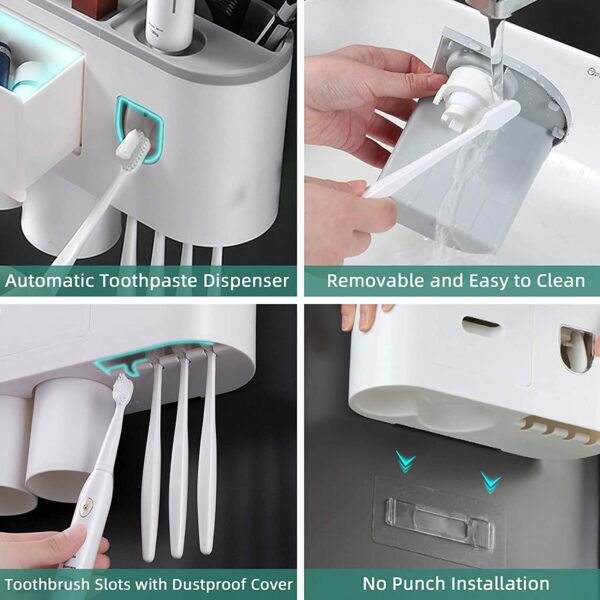 Multifunctional Wall Mounted Space Saving Toothpaste Squeezer 4