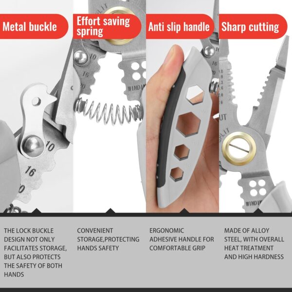 Multipurpose Wire Stripper, Cutting And Crimping Tool, Heavy Duty Multi-Purpose Electrical Wire Stripping Tool