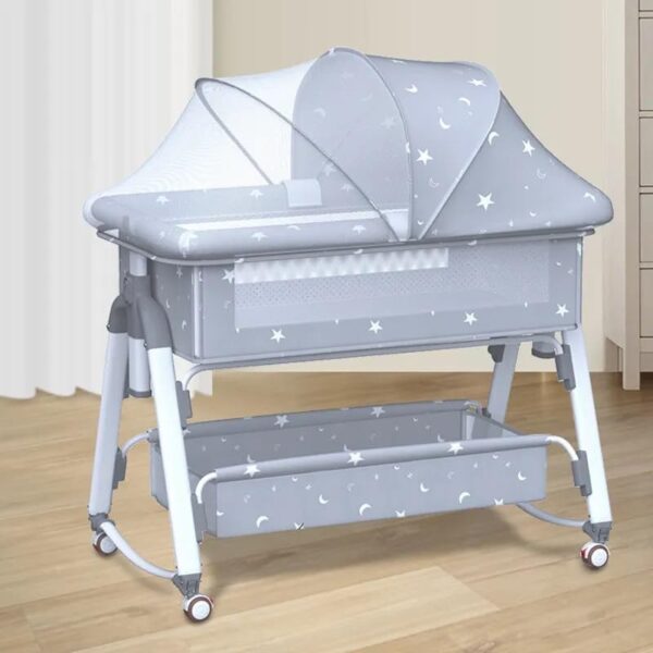 Portable Baby Crib, Baby Cot Sleeper Swing Tilt Bed with Mosquito net