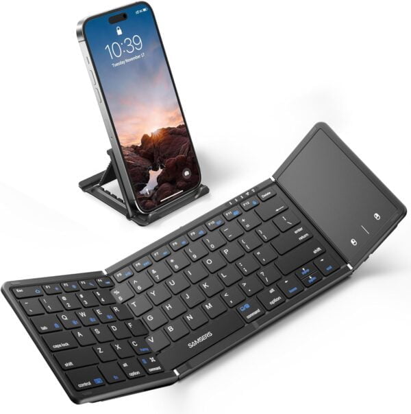 Portable Mini Three Folding Bluetooth Keyboard with Touchpad