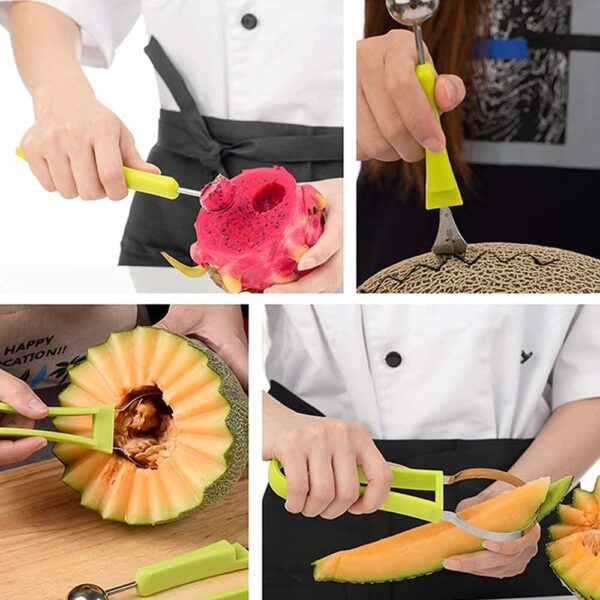 Professional 4 In 1 Stainless Steel Watermelon Cutter Fruit Carving Tools Set