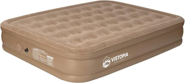 Queen Ultra Plush Fiber-Tech Airbed Air Mattress Bed with Built-in Pump