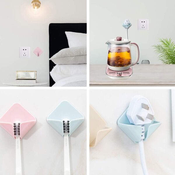 Self Adhesive Wall Hooks Power Plug Socket Holder