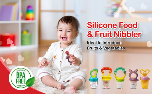 Silicone Food Fruit Nibbler with Extra Mesh, Soft Pacifier, Feeder, Teether