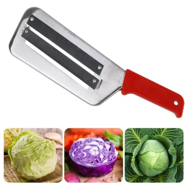 Stainless Steel Cabbage Hand Slicer Shredder - Double Blade Vegetable Cutter