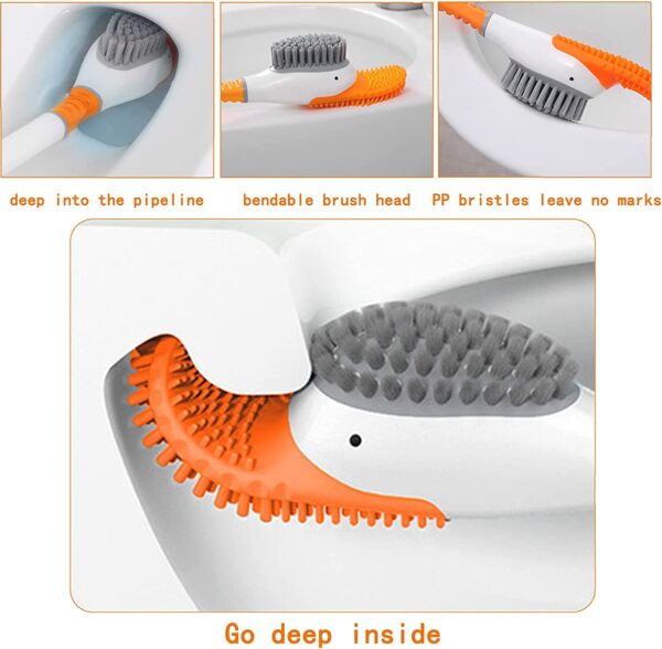 Wall Mounted Toilet Cleaning Brushes | Bathroom Cleaning with Soft Bristle