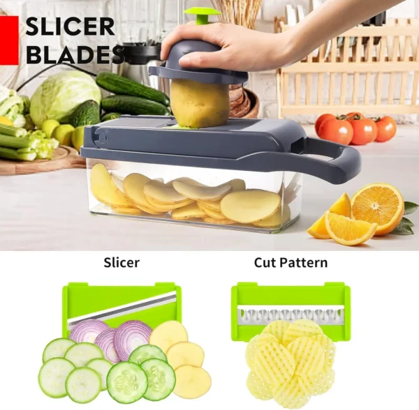 14 in 1 Multipurpose Chopper, Fruits & Vegetable Cutters, Grater Peeler Chipser 2