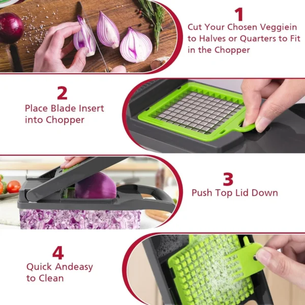 14 in 1 Multipurpose Chopper, Fruits & Vegetable Cutters, Grater Peeler Chipser 7