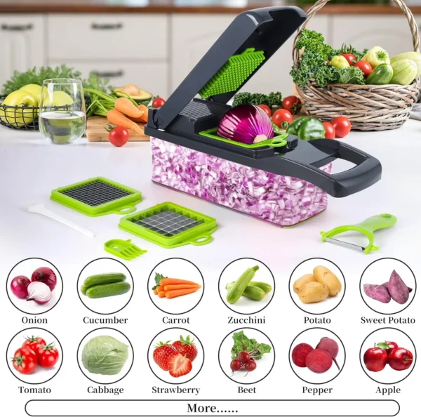 14 in 1 Multipurpose Chopper, Fruits & Vegetable Cutters, Grater Peeler Chipser 7